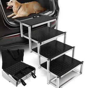 Gimars Ultra Sturdy Extra Wide Pet Car Ramp for Large Pets